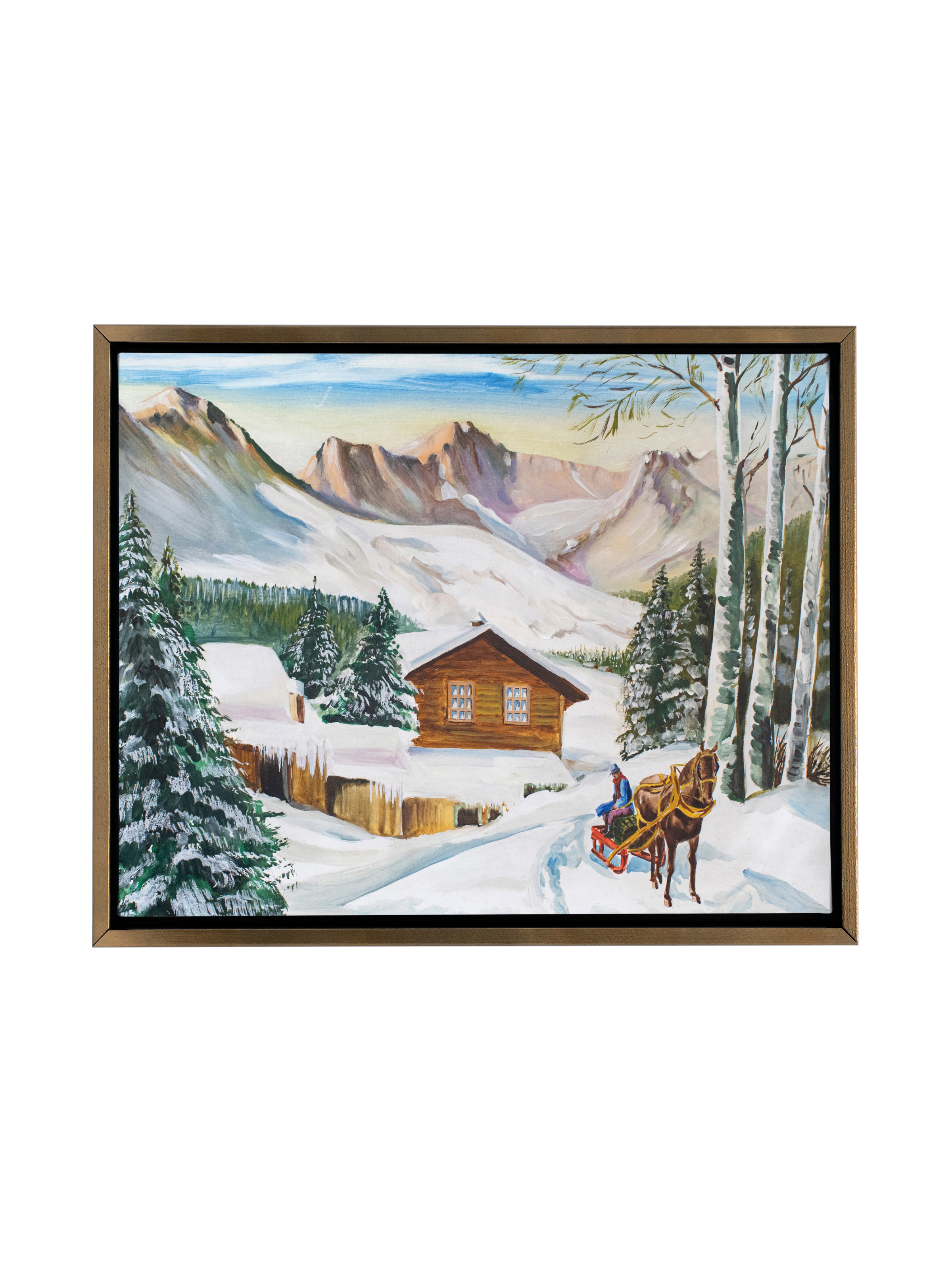 Snowy Cabin | Canvas