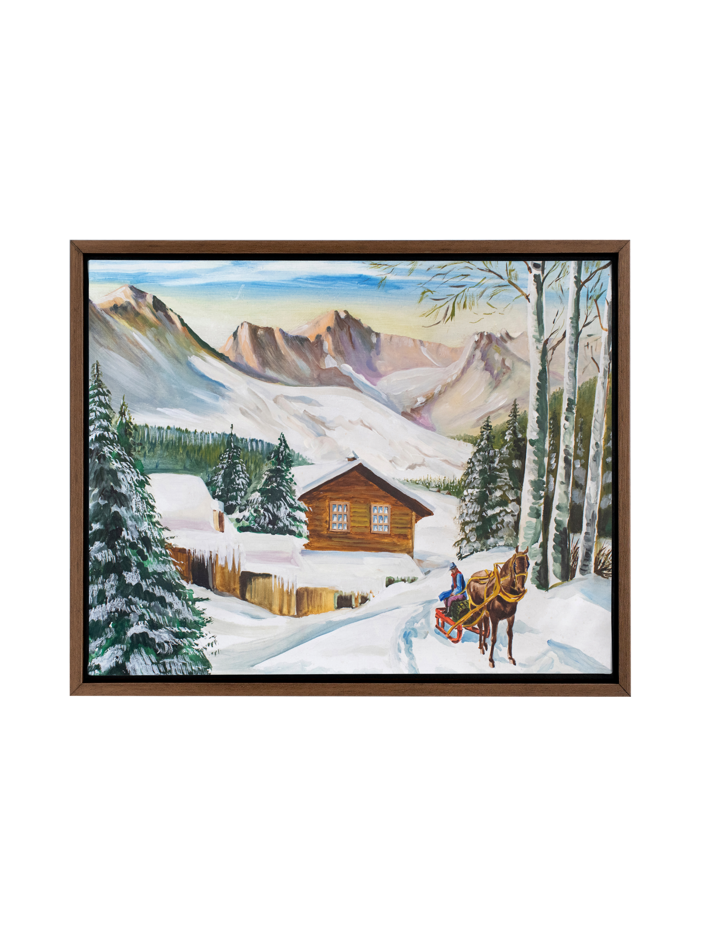 Snowy Cabin | Canvas