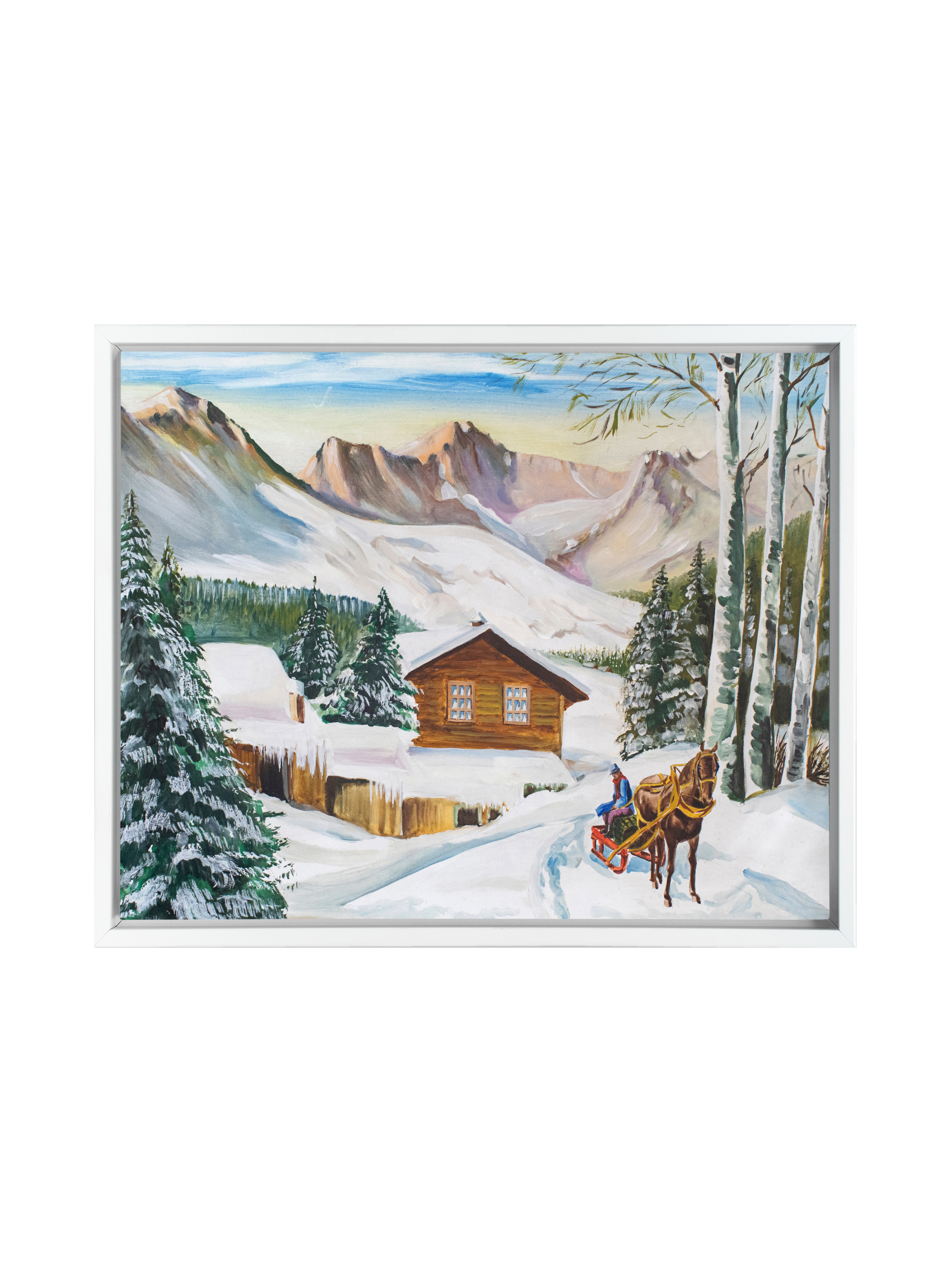 Snowy Cabin | Canvas