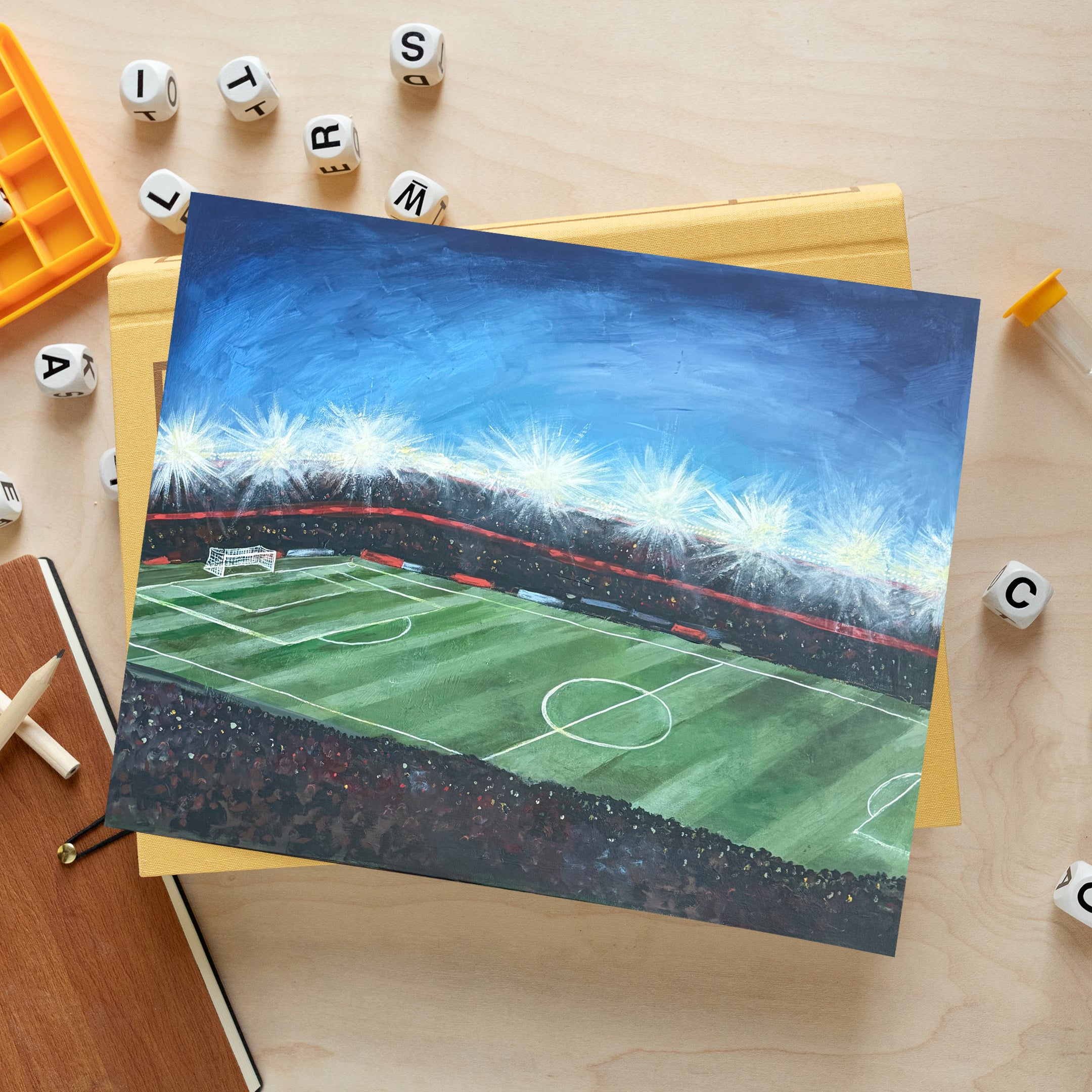 Soccer Under the Lights Luxe Art Print