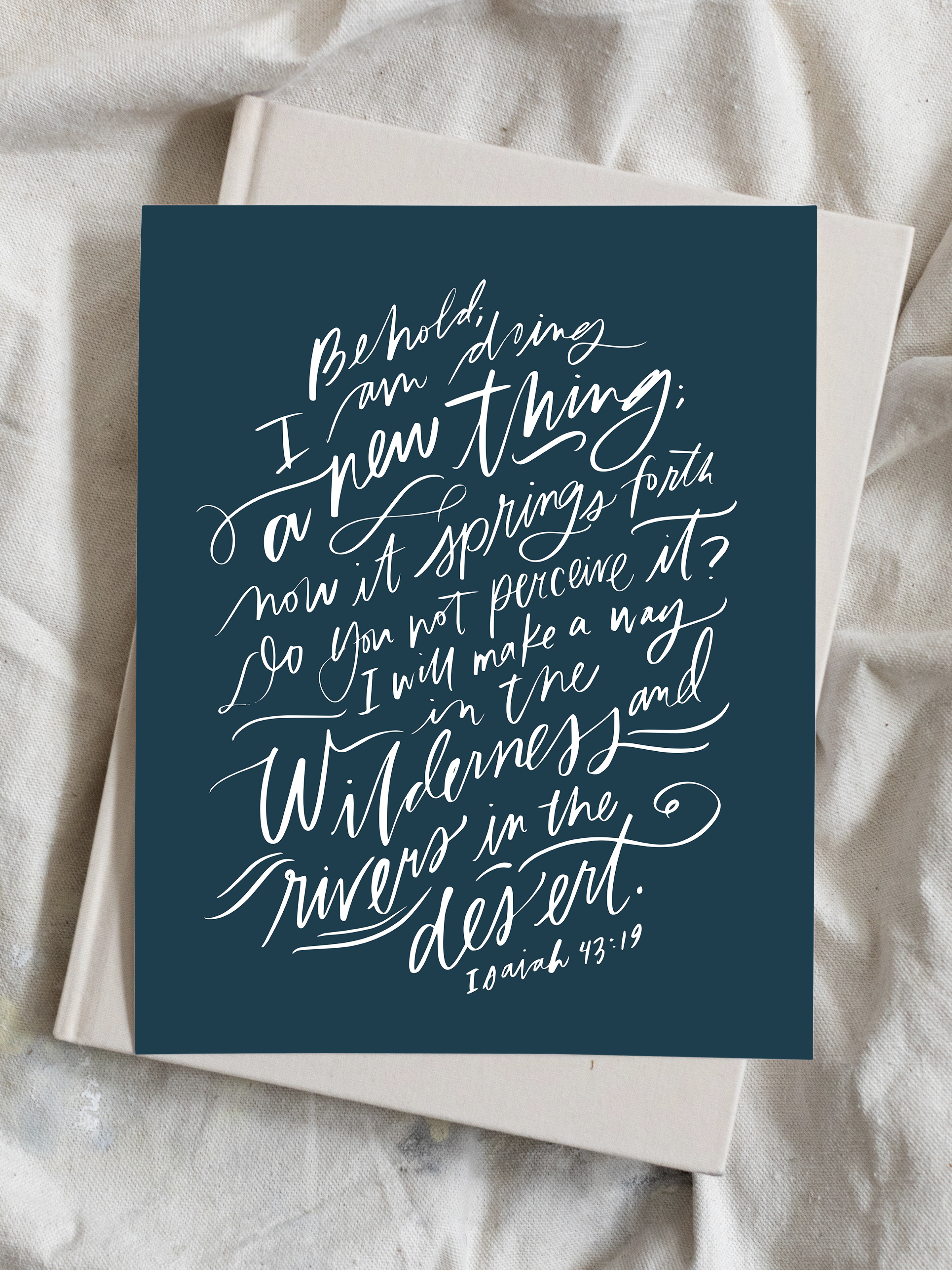 I Am Doing A New Thing (Isaiah 43:19) | Interior Navy | Art Print