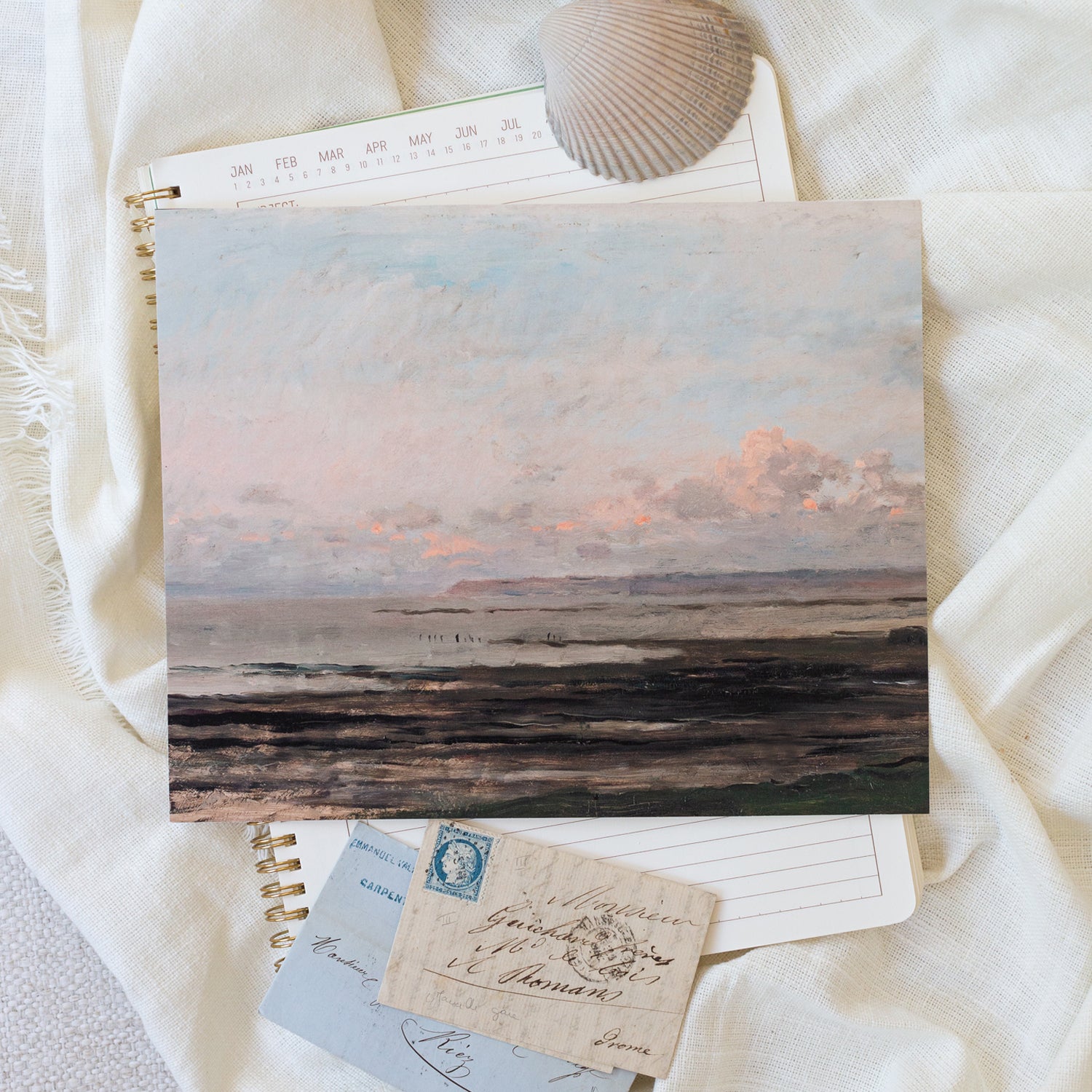 Sunset Sea Canvas Wall Art . Pano
