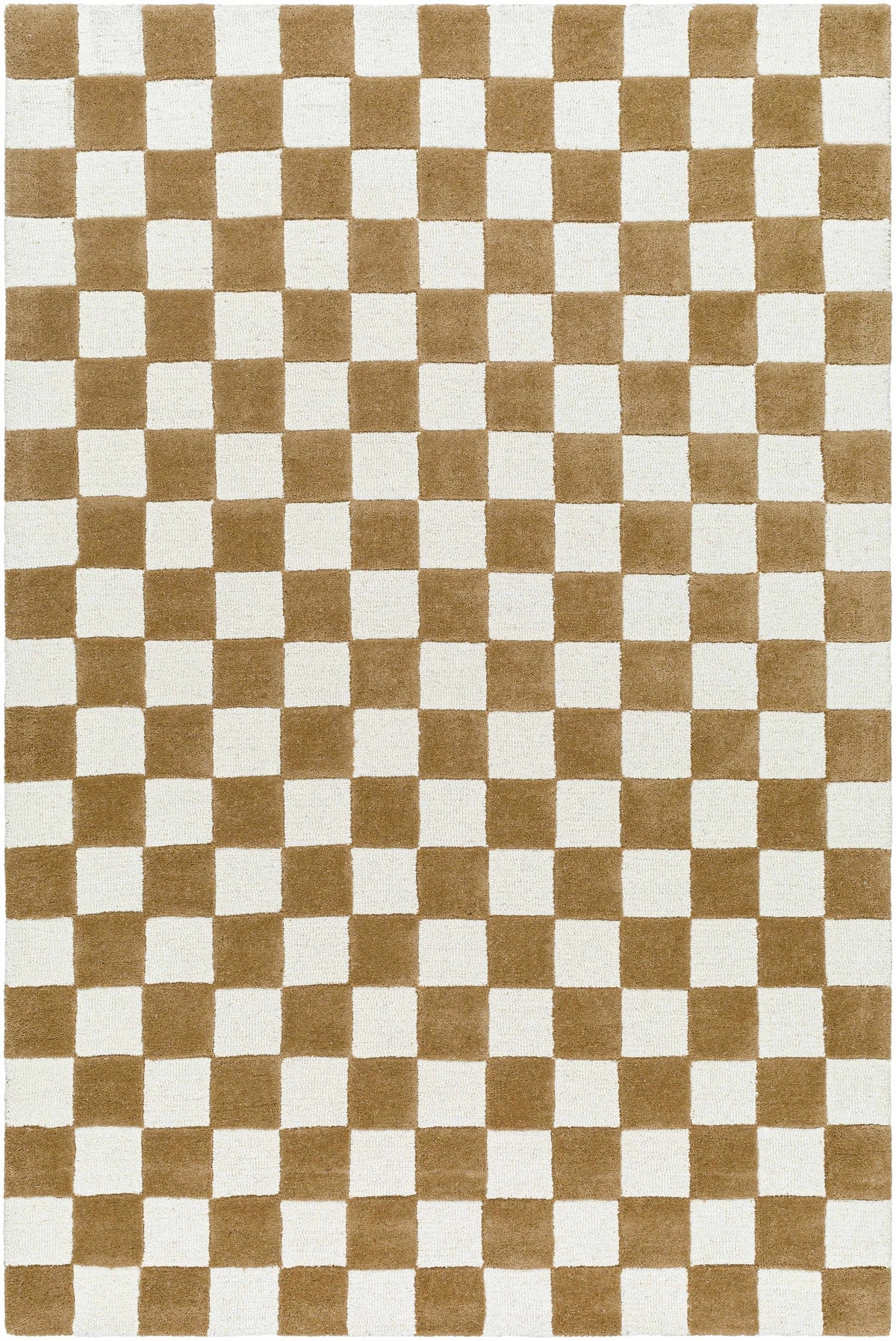 Timin Camel Checkered Area Rug - Clearance