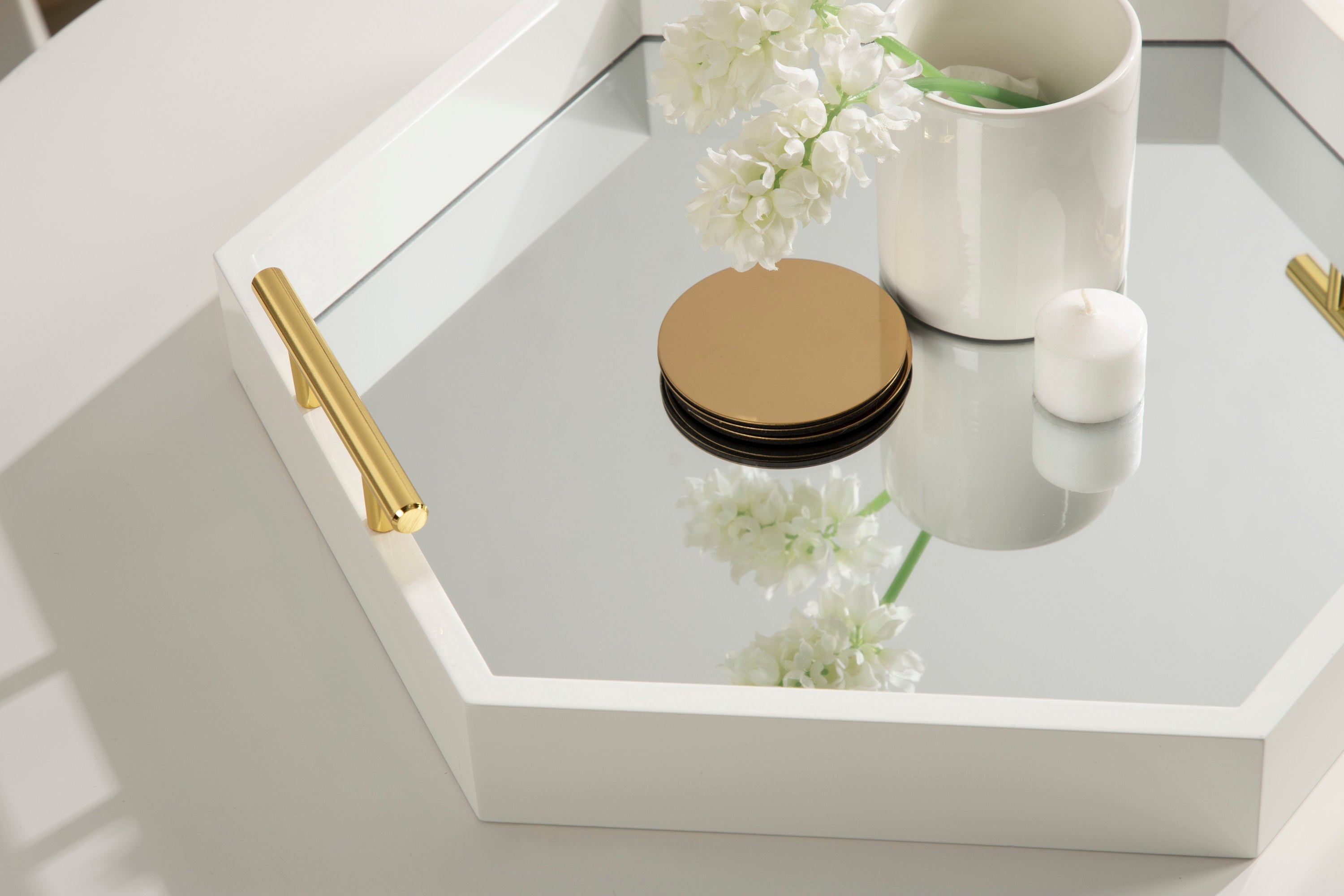 Lipton Hexagon Decorative Tray with Metal Handles