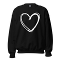 Sketchy Heart Crewneck in Black