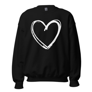 Sketchy Heart Crewneck in Black