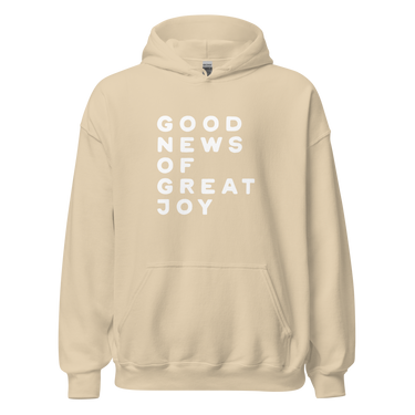 Good News Of Great Joy Hoodie in Sand