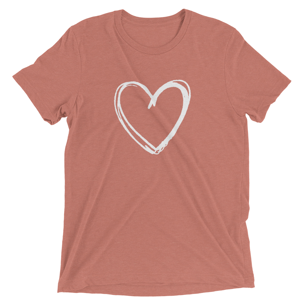 sketchy heart tee in mauve