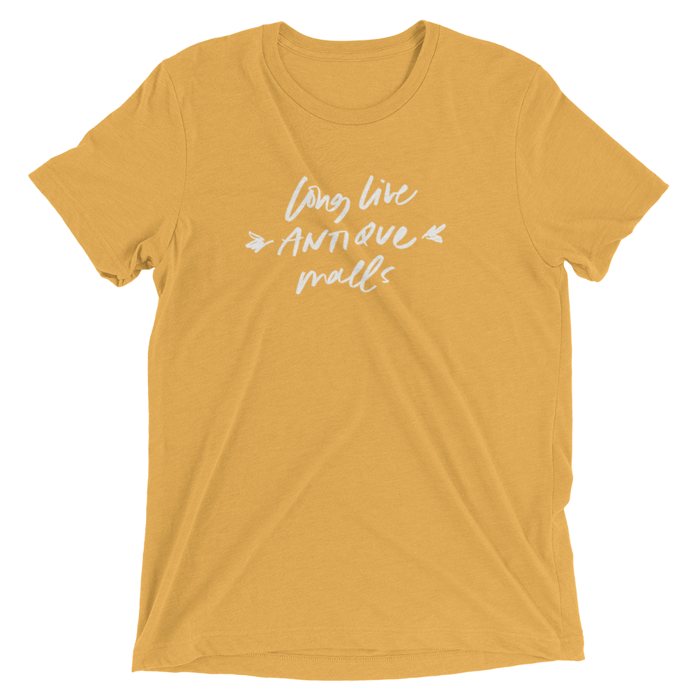 long live antique malls tee in mustard