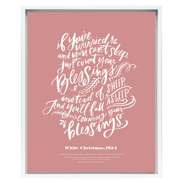 Count Your Blessings (White Christmas) | Mauve | Canvas