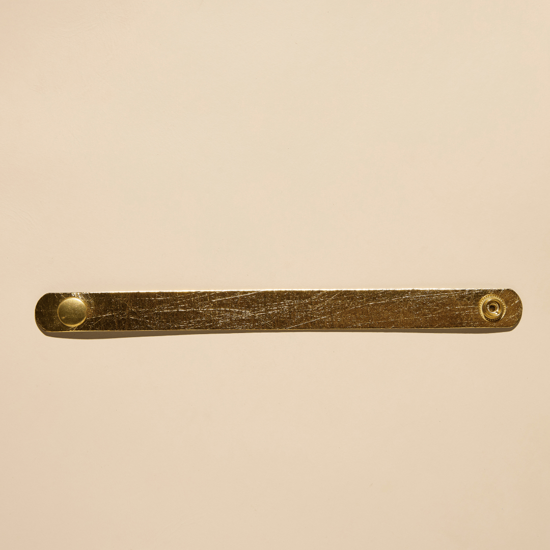 Vintage Gold Thin Leather Cuff Bracelet