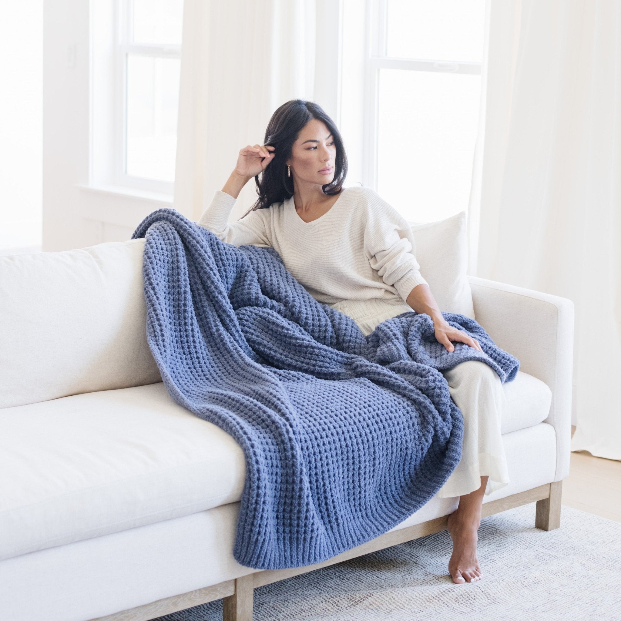 WAFFLE KNIT XL THROW BLANKET