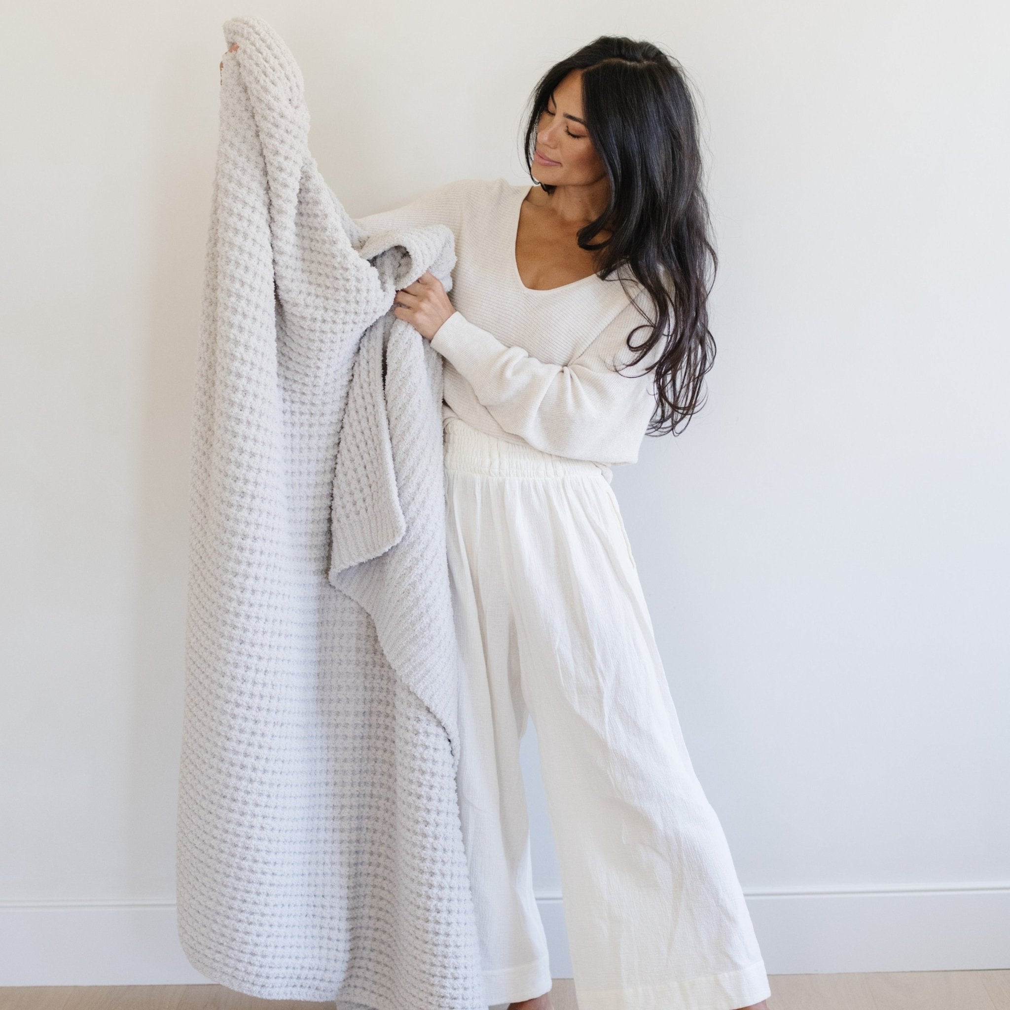 WAFFLE KNIT XL THROW BLANKET