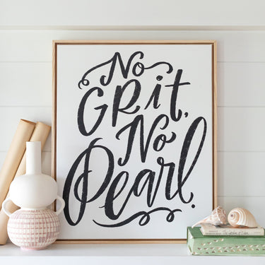 No Grit, No Pearl | Alabaster | Canvas