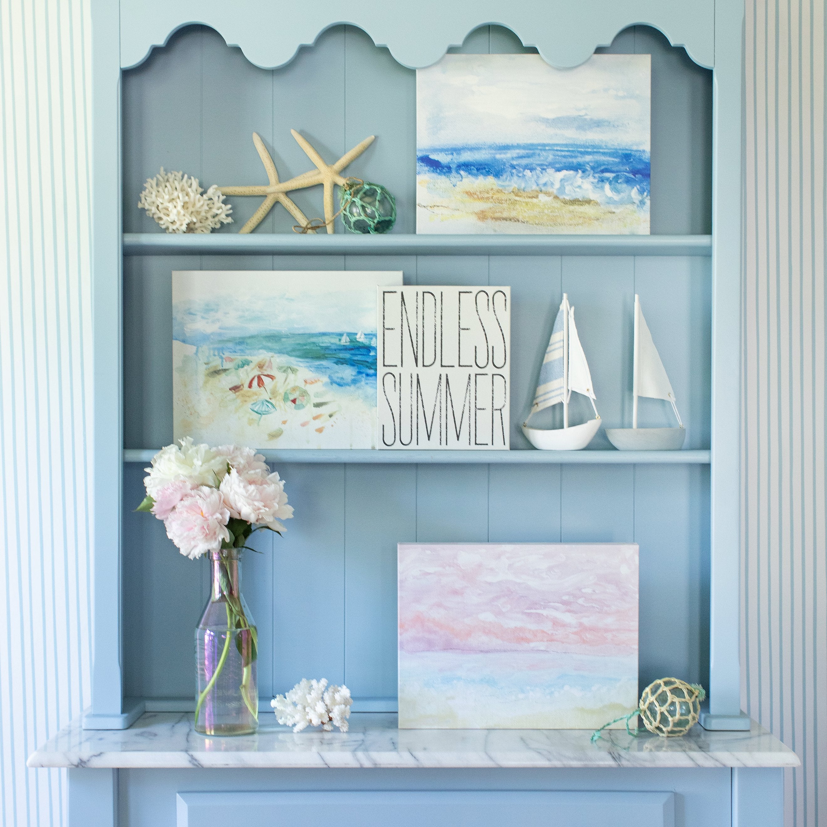Cotton Candy Shore Mini ✧・ﾟ Textured Canvas Wall Art