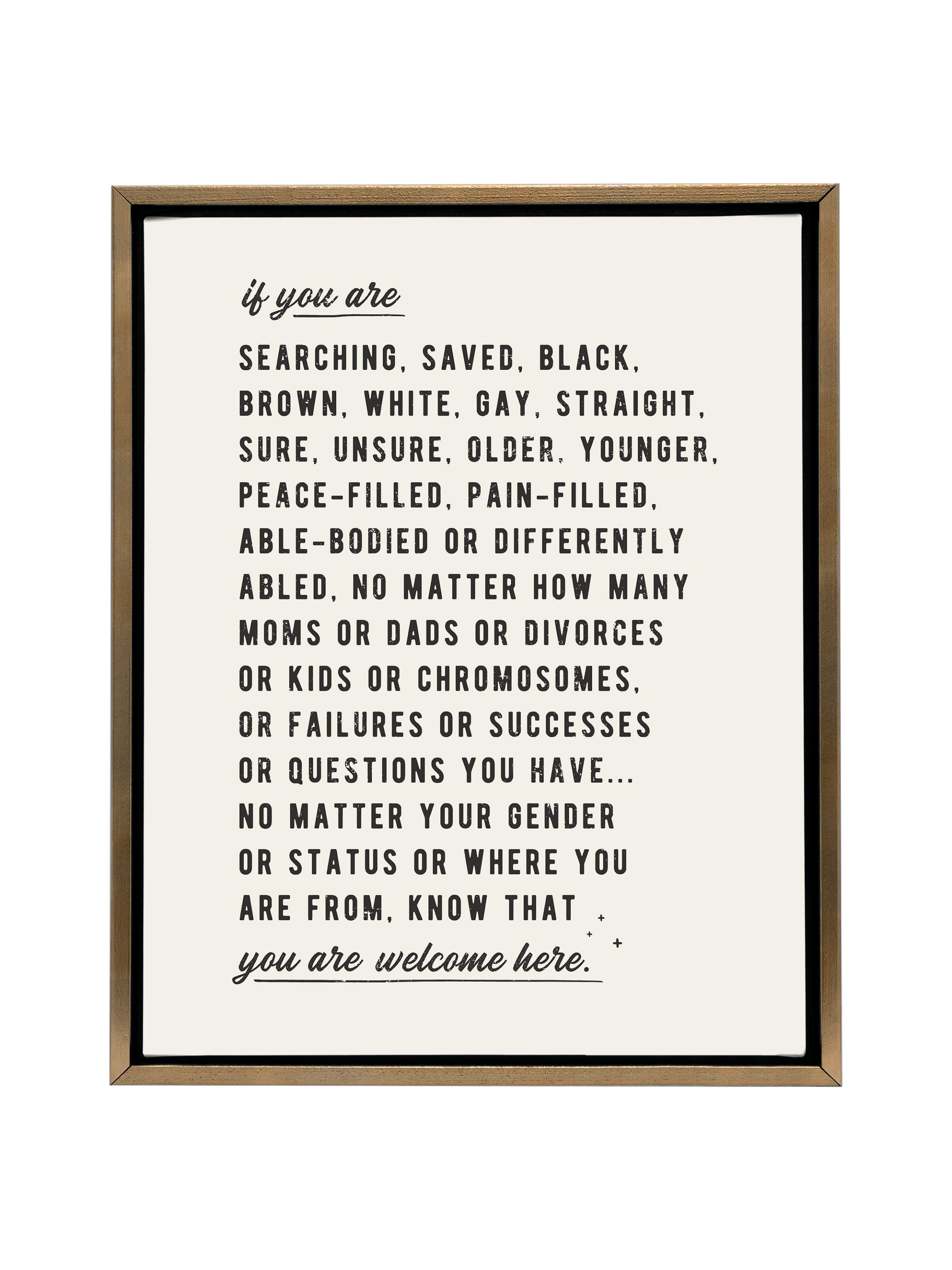 Welcome Here Manifesto in Type | Alabaster | Canvas