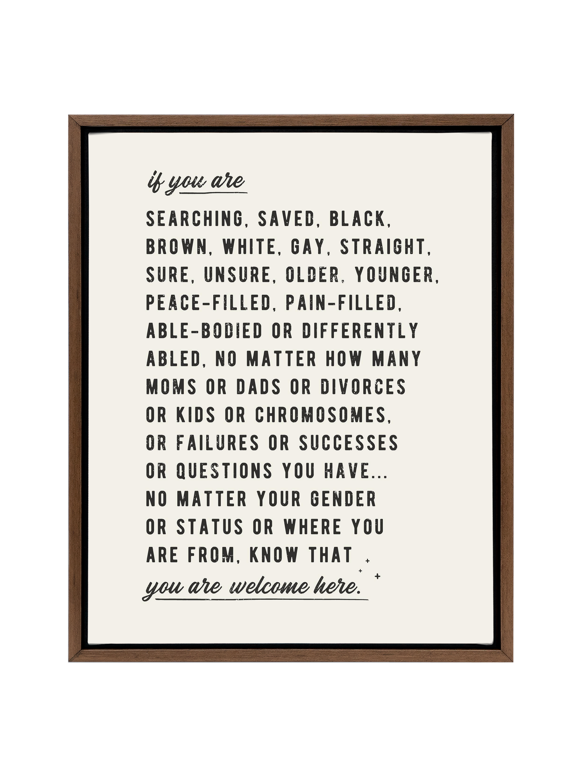 Welcome Here Manifesto in Type | Alabaster | Canvas