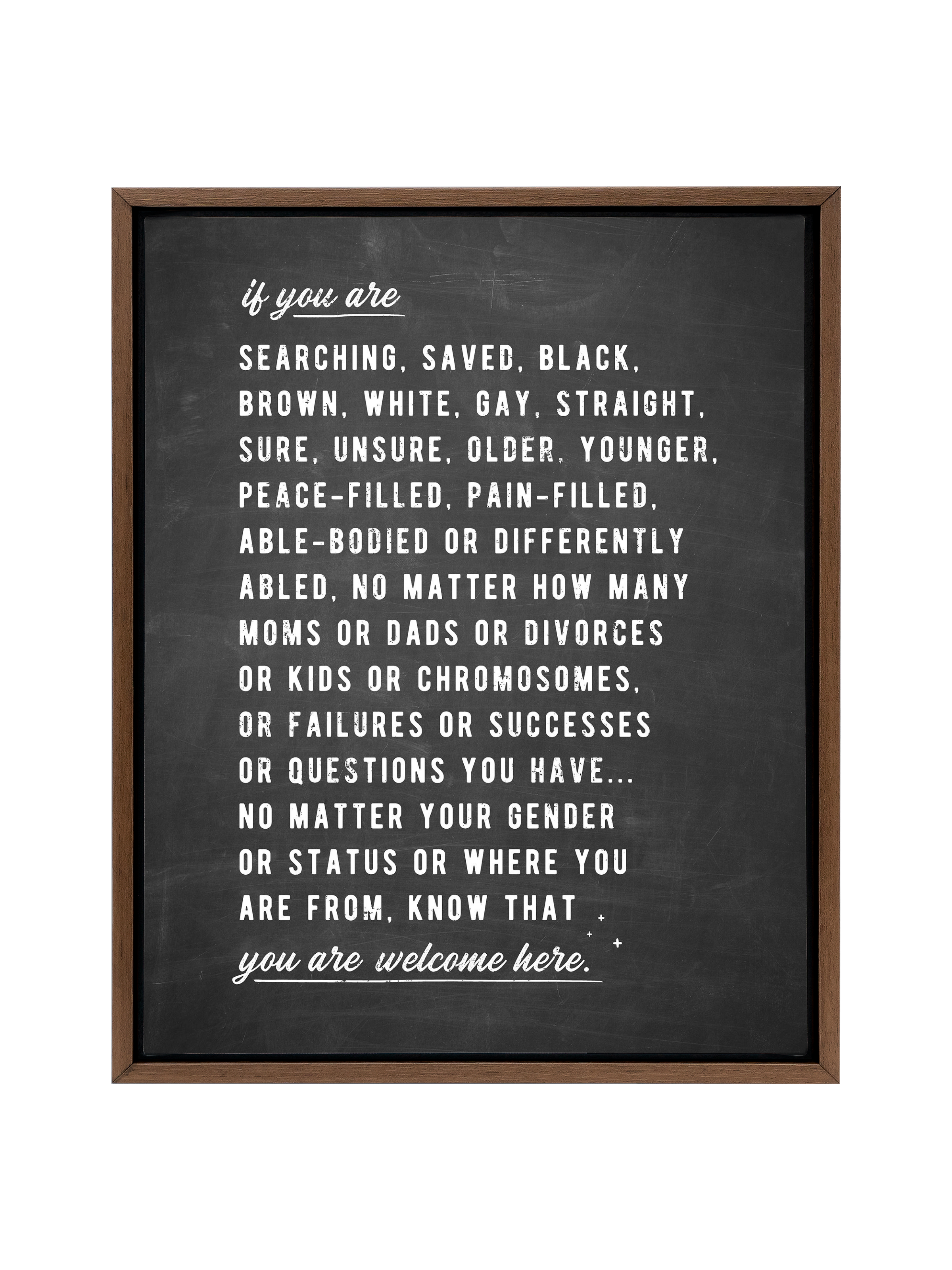 Welcome Here Manifesto in Type | Blackboard | Canvas