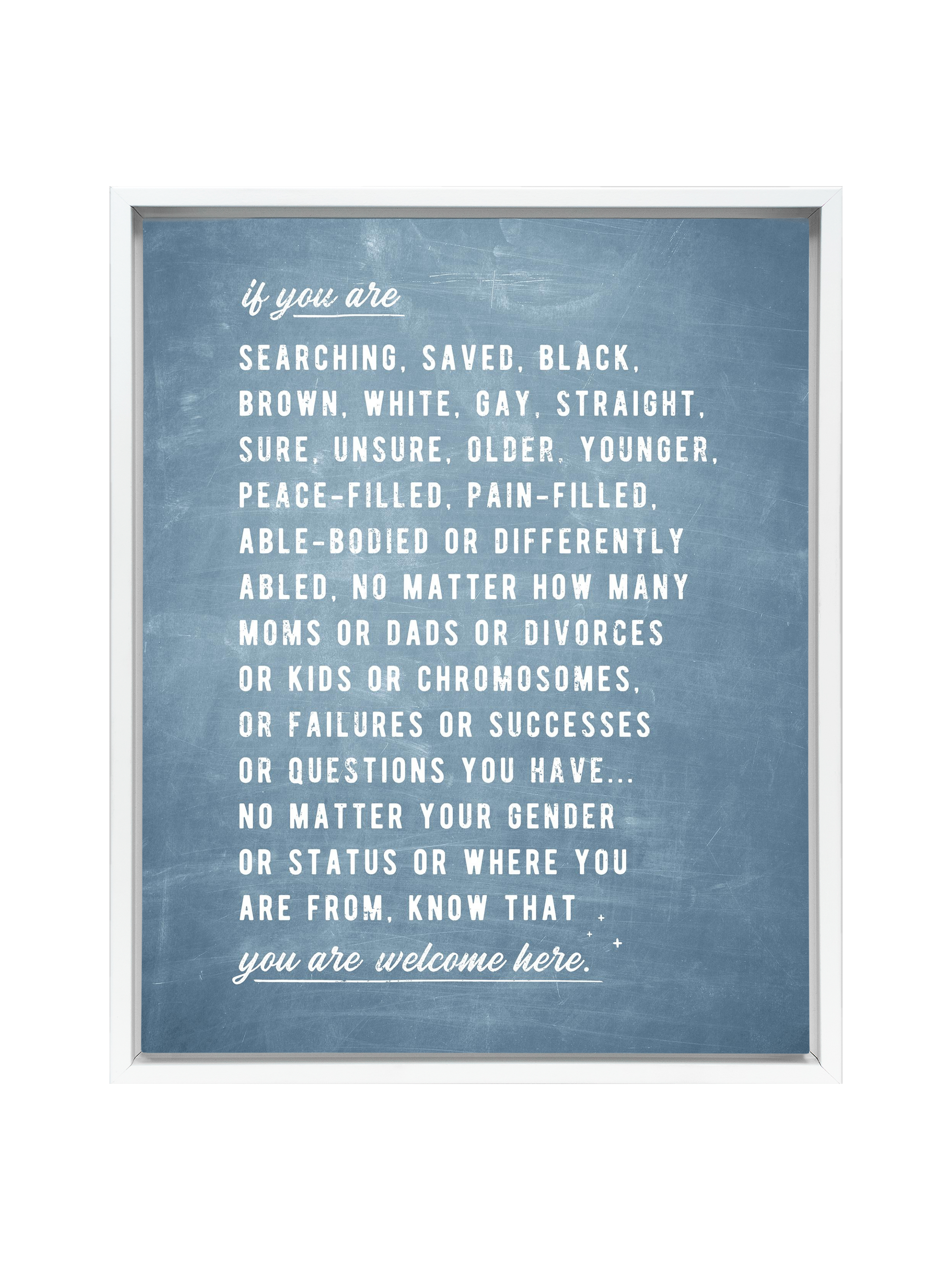 Welcome Here Manifesto in Type | Chambray | Canvas