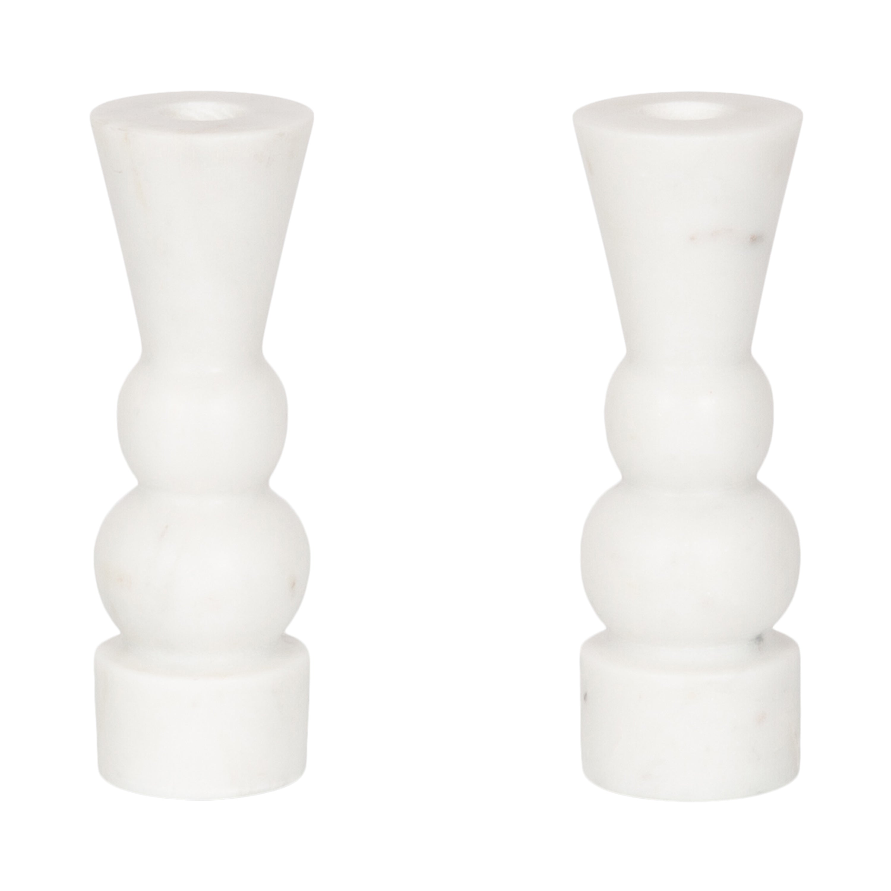 Maleea 2pc Marble Candle Holder