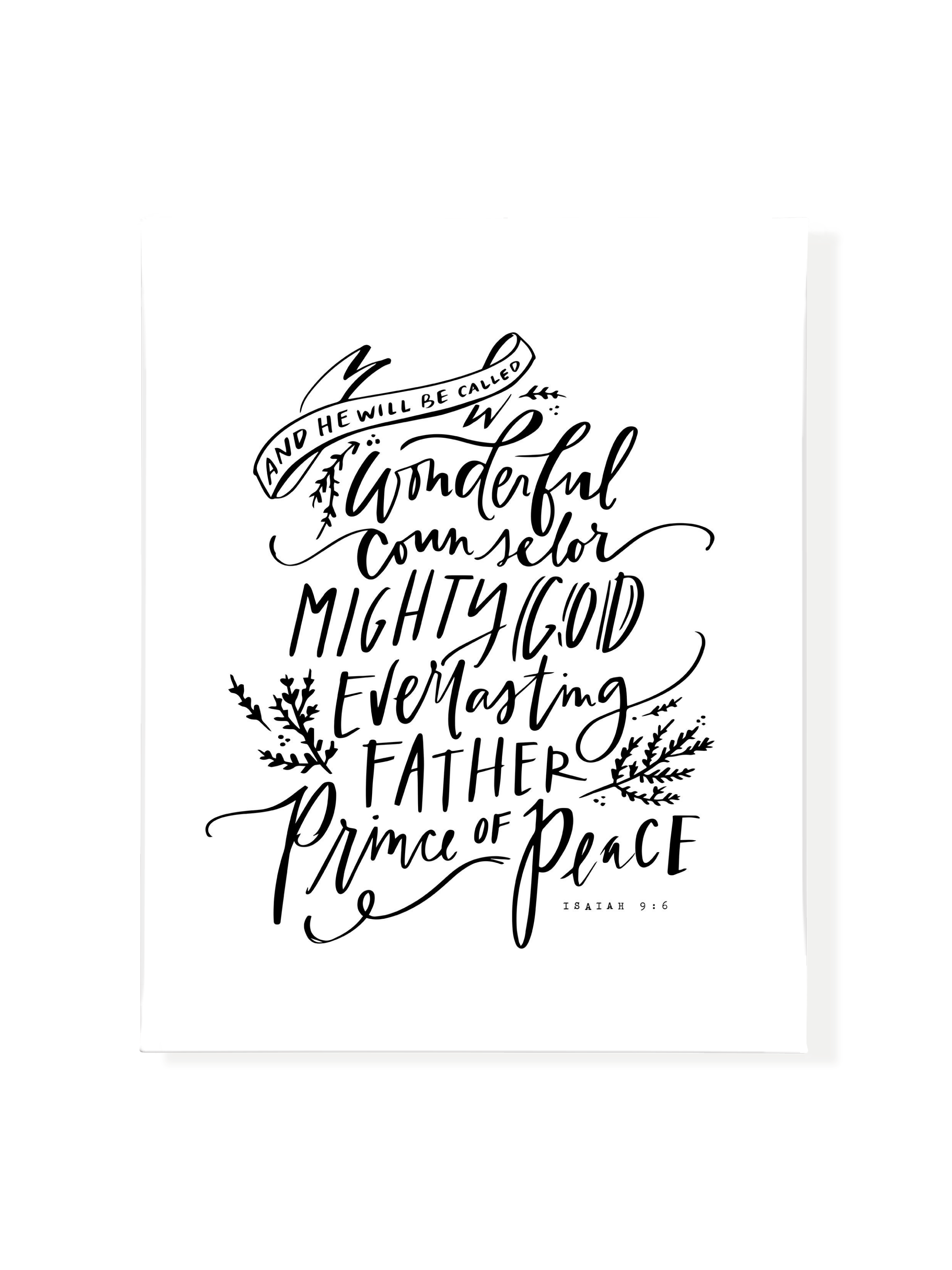 Wonderful Counselor | Pure White | Canvas