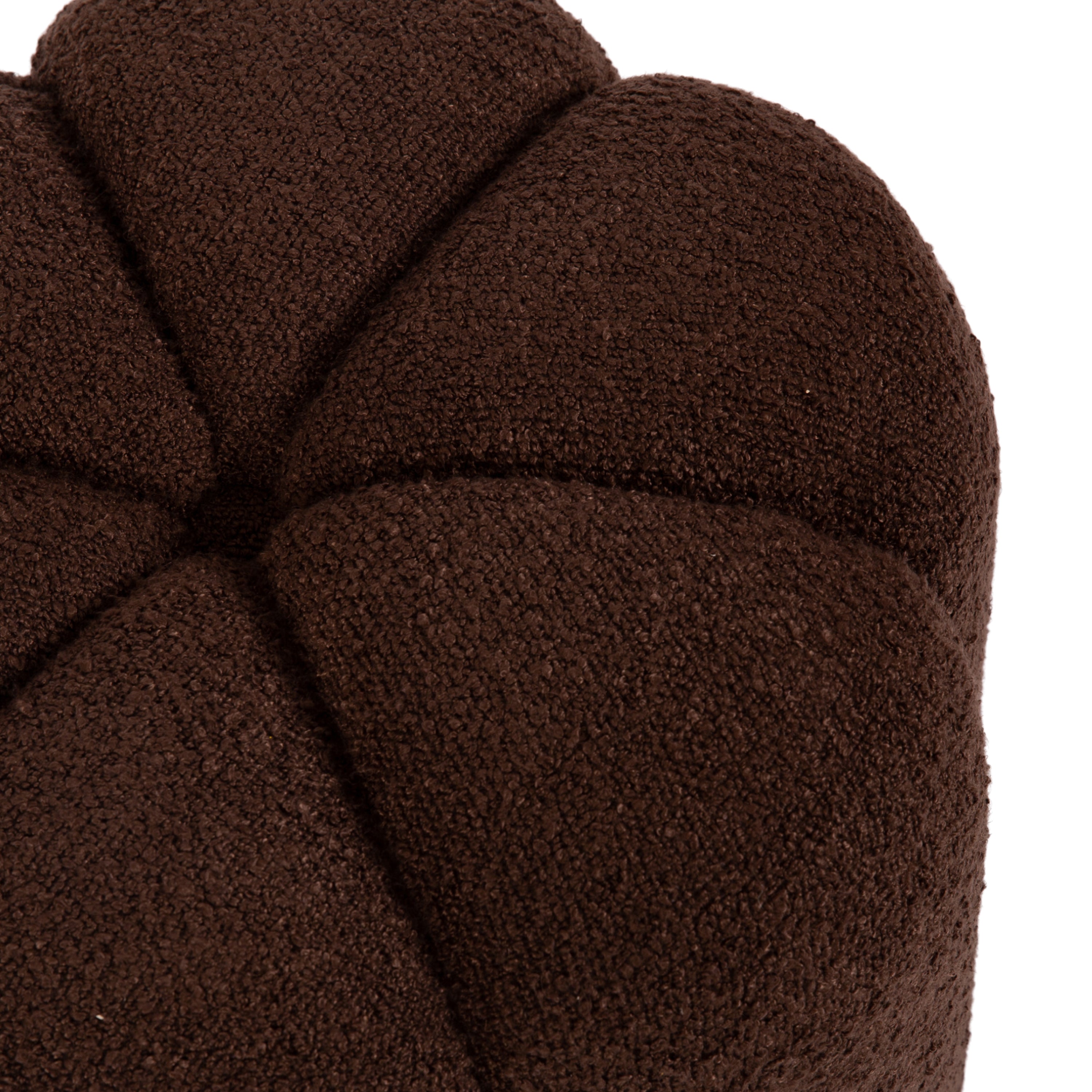 Lucida Round Tufted Ottoman Fabric and Wood