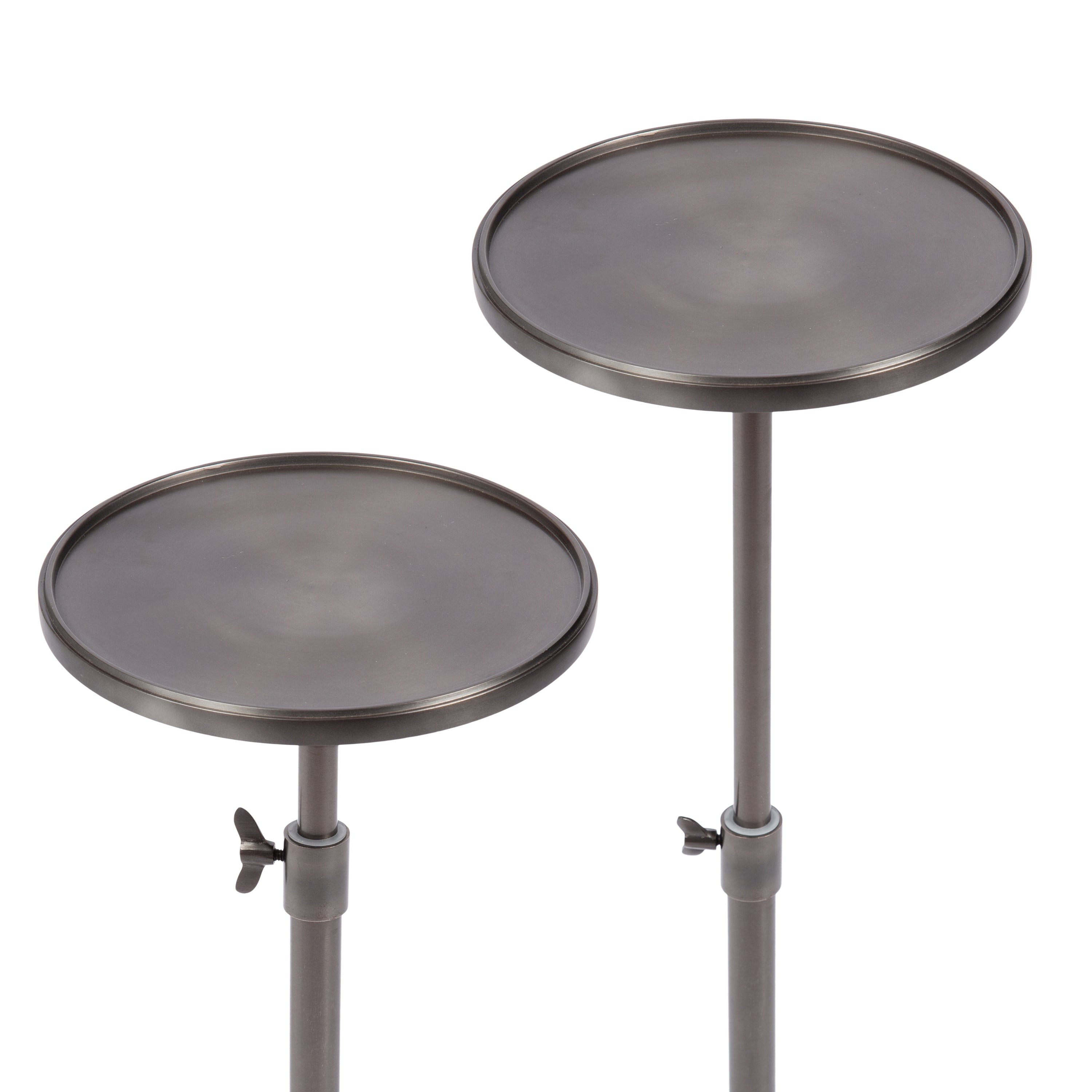 Engles Adjustable Polished Metal Table and Plant Stand