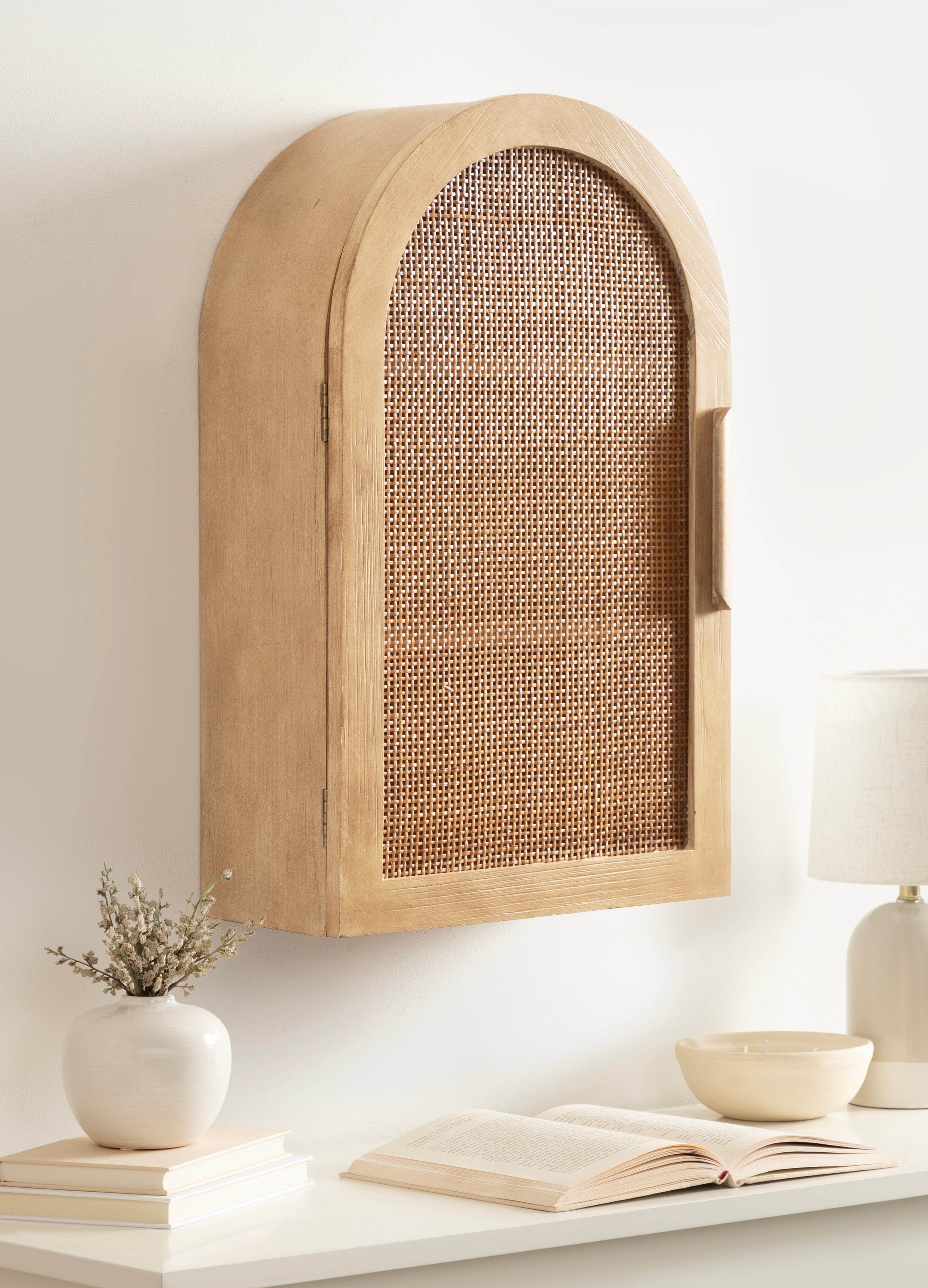 Ori Rattan Arch Wall Cabinet
