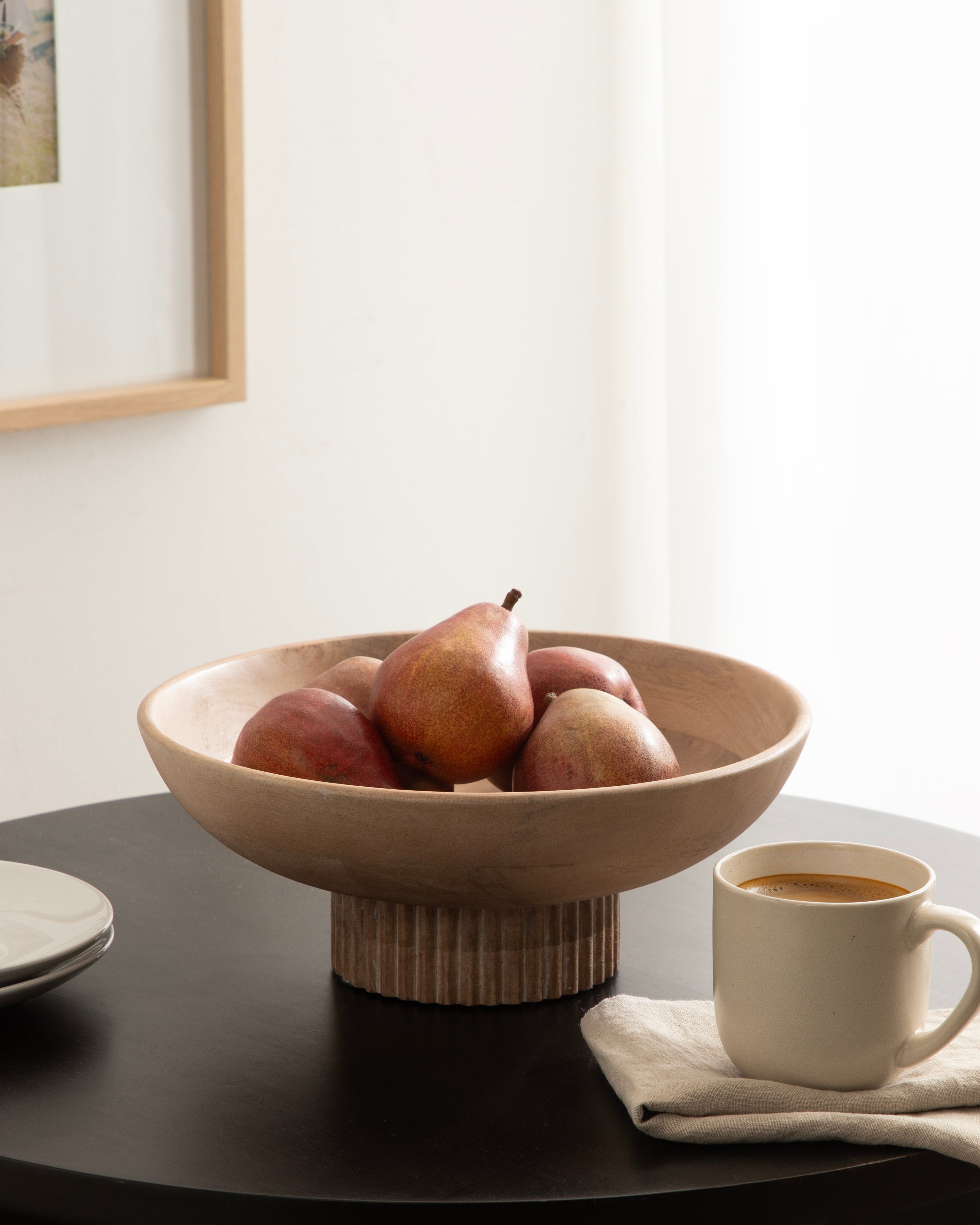 Rooks Ribbed Wood Bowl