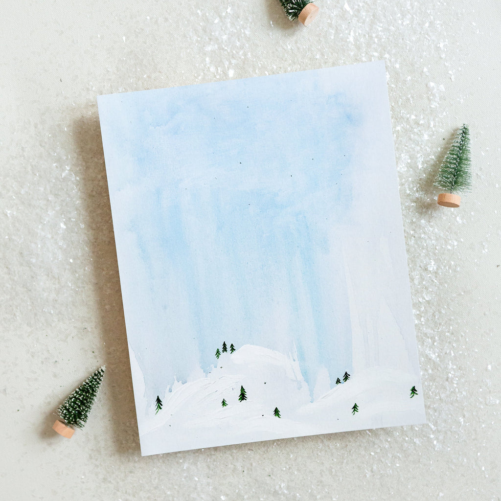 art print of snowy scene, size 8 x 10