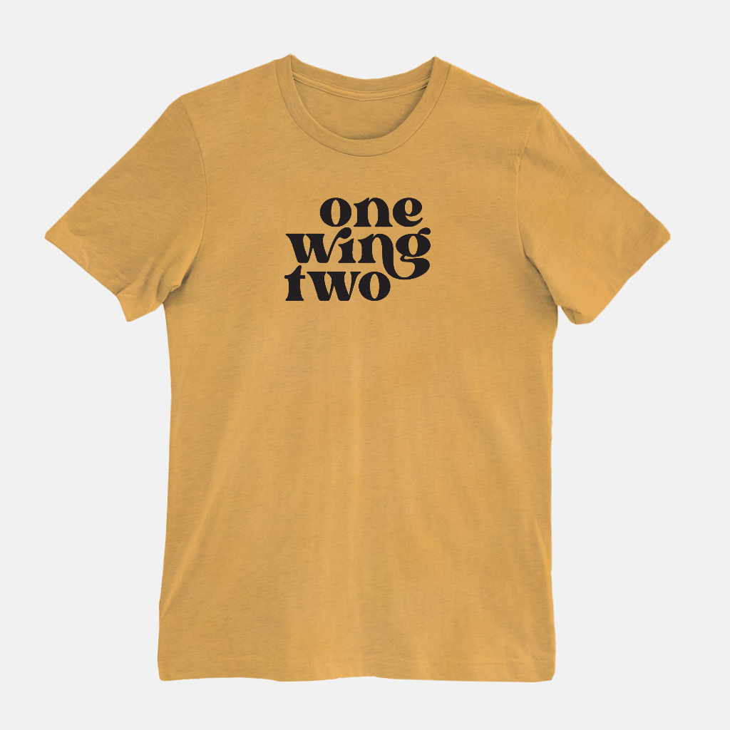 enneagram number typography in heather mustard, one wing two