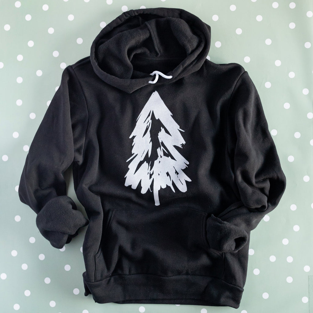 sketchy tree (black) (bella hoodie)