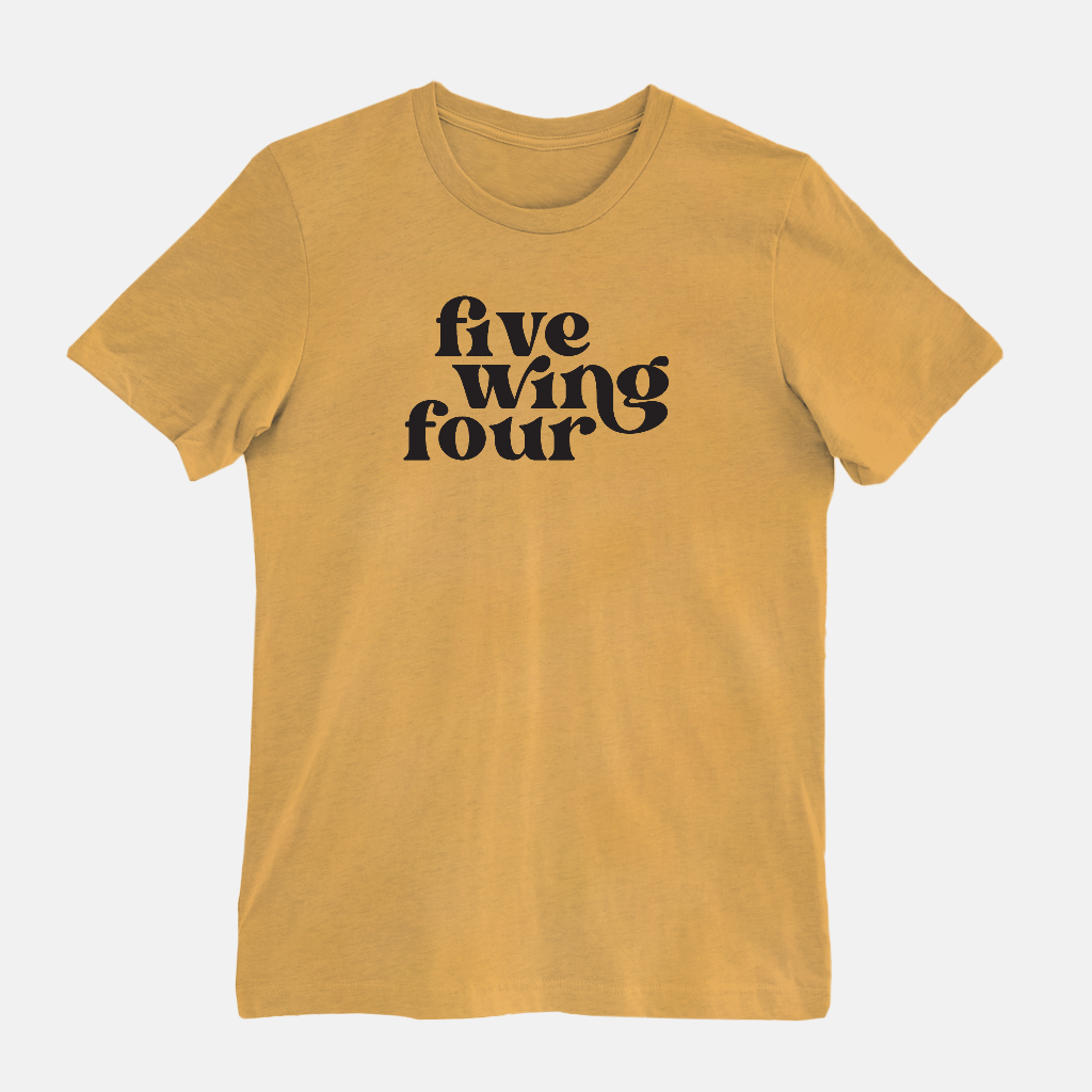 enneagram number typography in heather mustard, five wing four