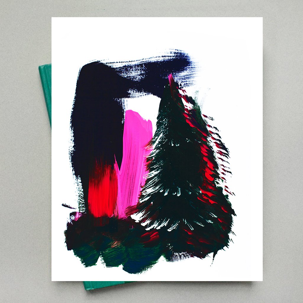 black tree with pink abstract download print