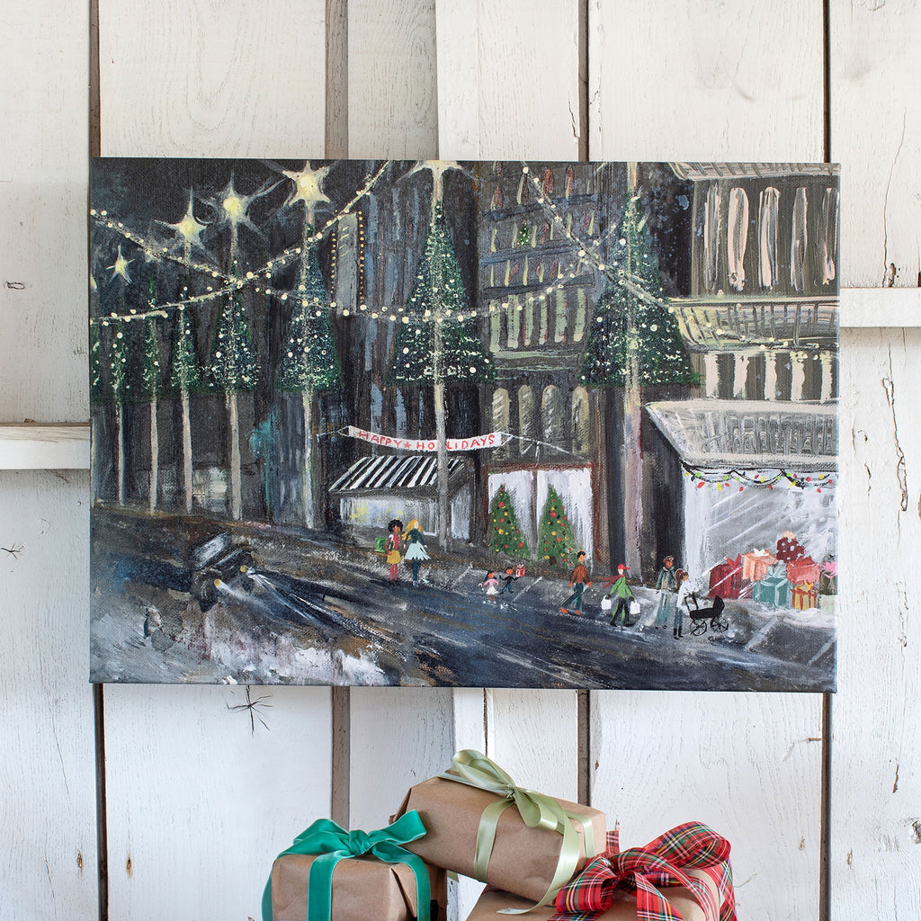 christmastime in the city unframed canvas, size 30 x 20