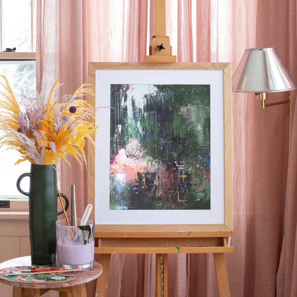 fairy garden, vertical in the natural wood framed print, sized 16 x 20