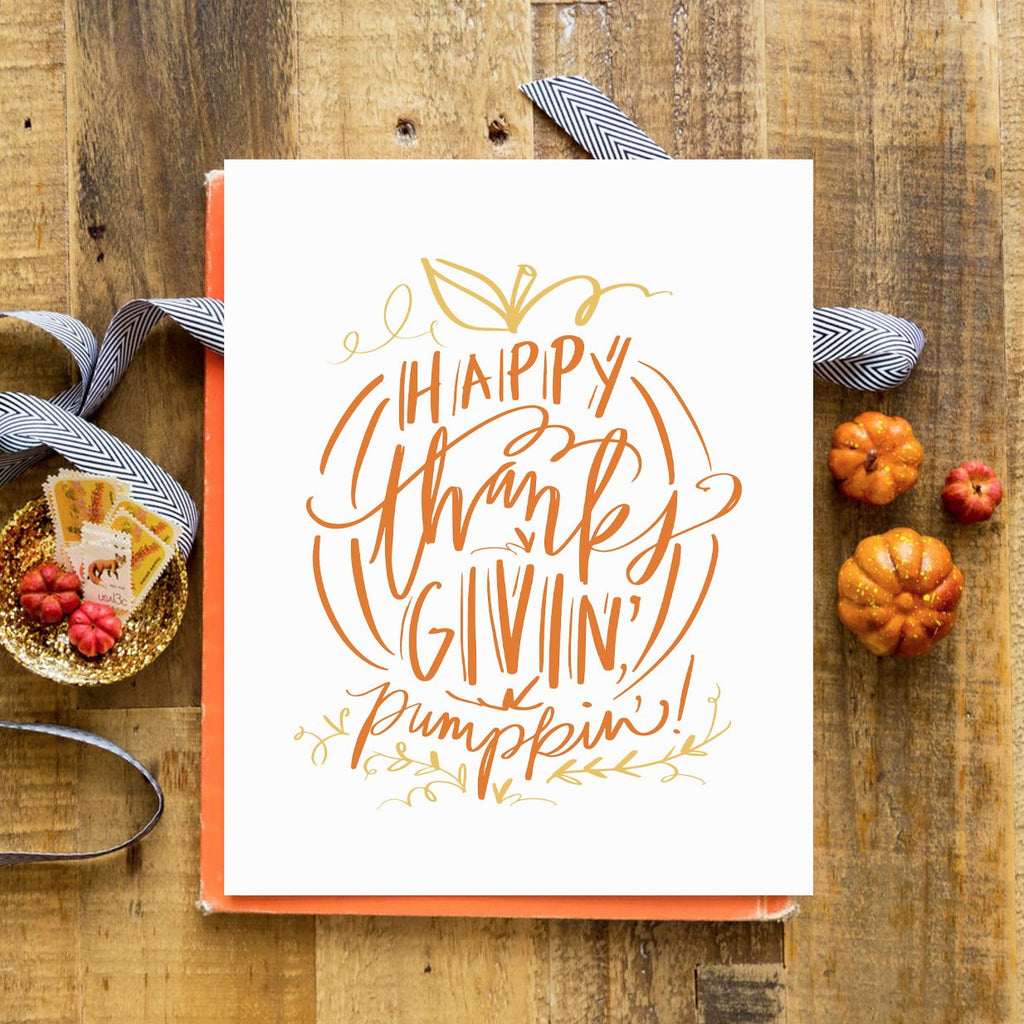 happy thanksgivin' pumpkin' print