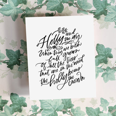 The Holly & The Ivy Download Print in White