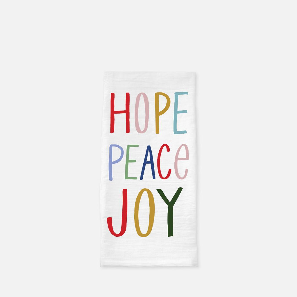 hope peace joy tea towel