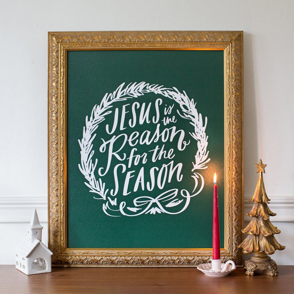 jesus is the reason for the season design in evergreen