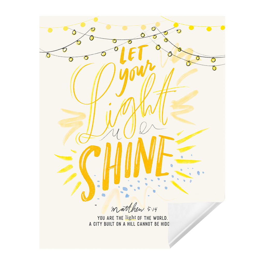 let your light shine adhesive art design, faith edition