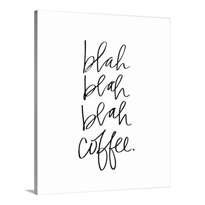 blah blah coffee in white | warehouse canvas sign