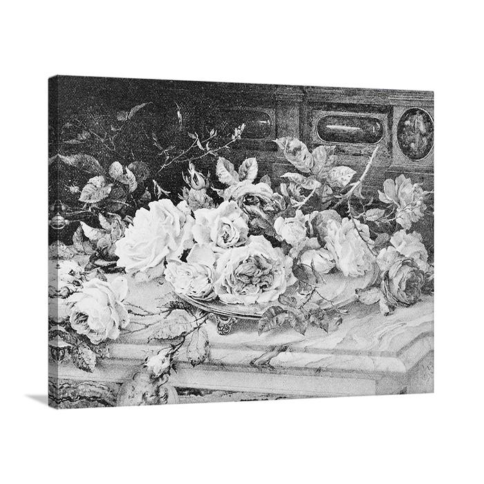 garden roses on marble | warehouse canvas sign