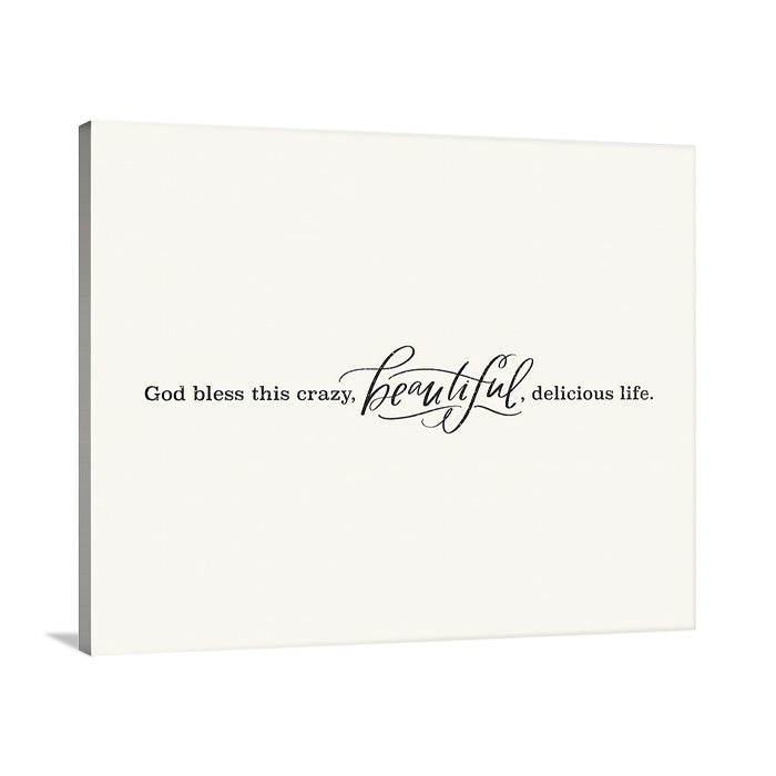 god bless this life in alabaster | warehouse canvas sign