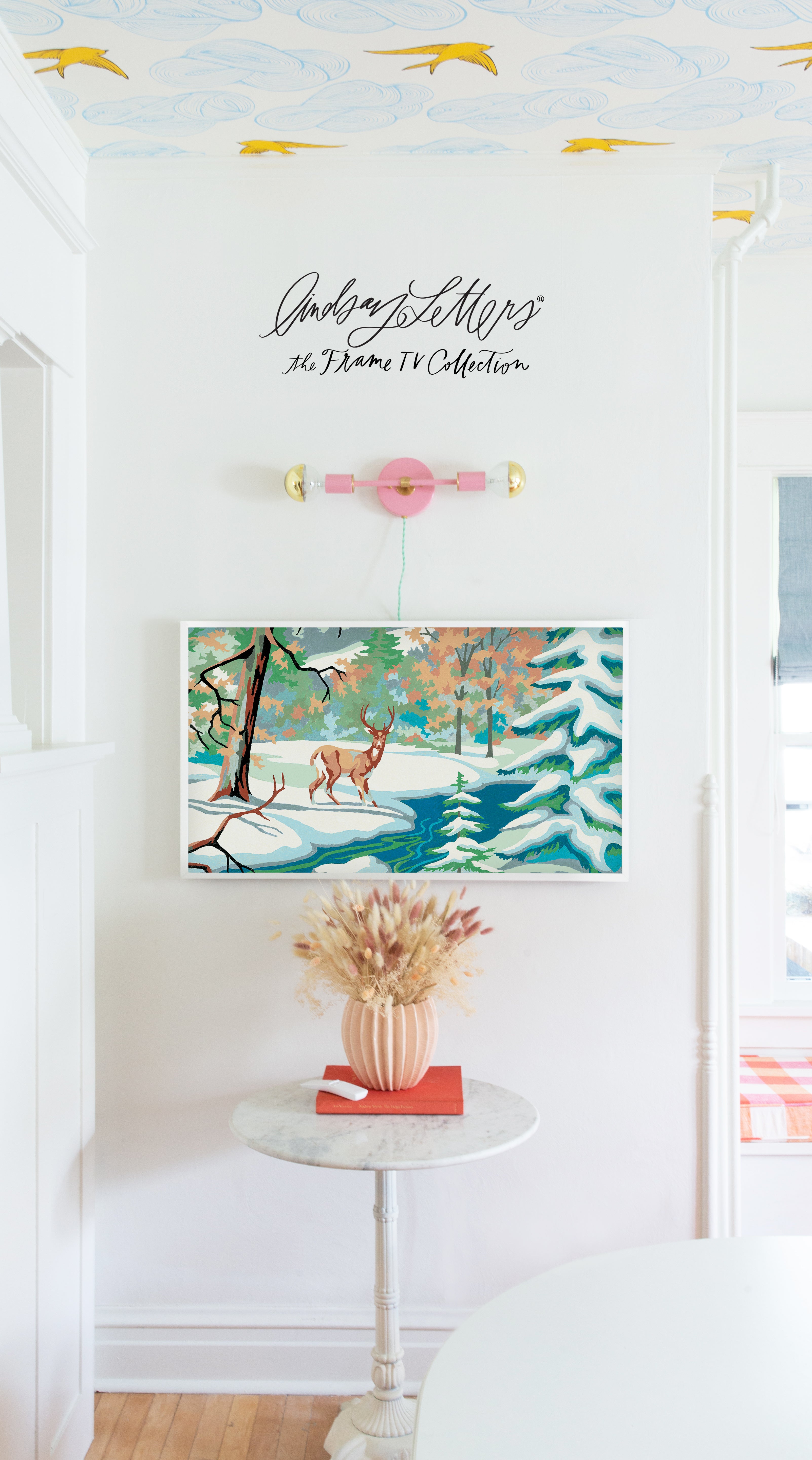 Deer By The Winter Stream Paint By Number | Frame TV Design