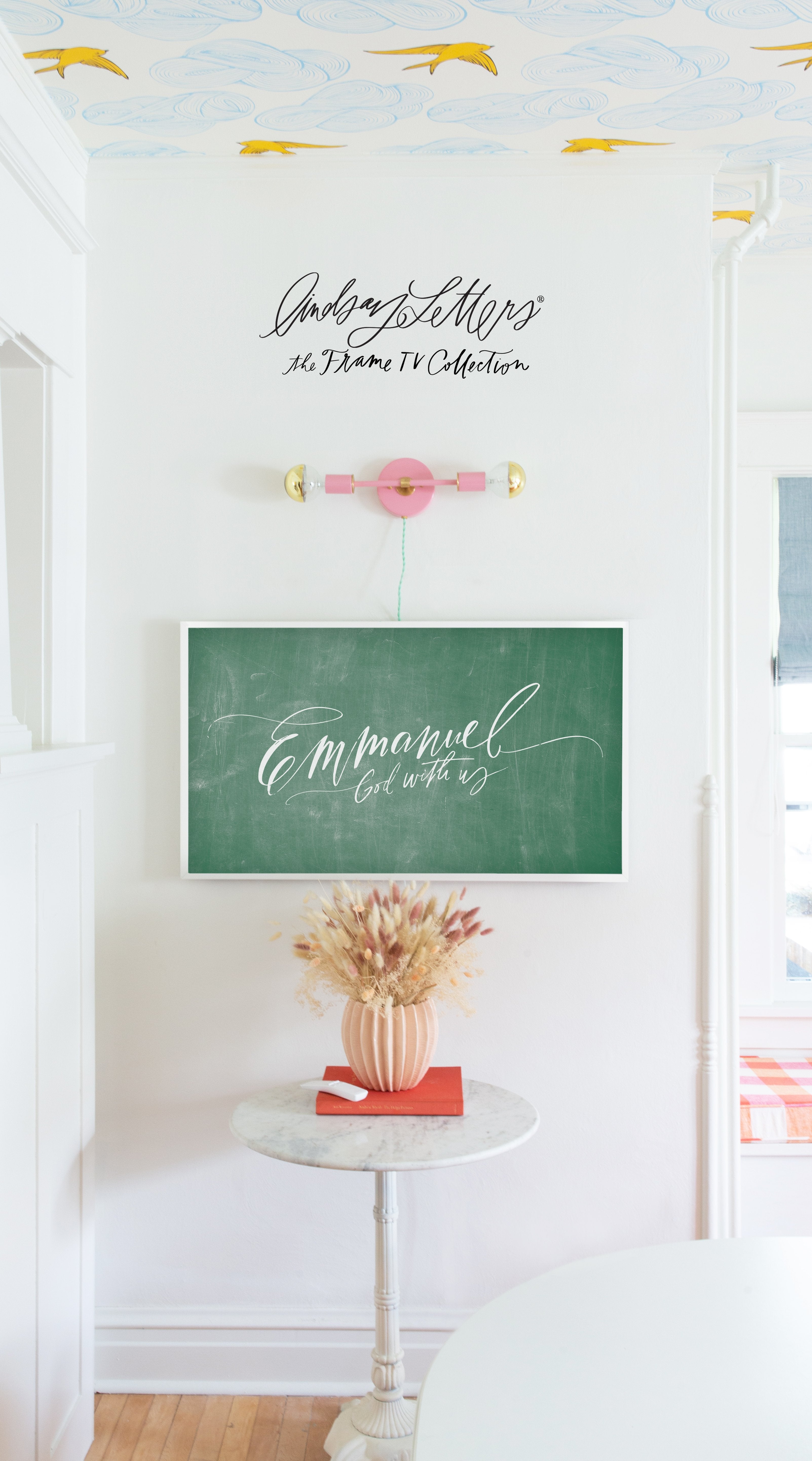 Emmanuel, God With Us In Schoolhouse | Lindsay Letters Frame TV Collection