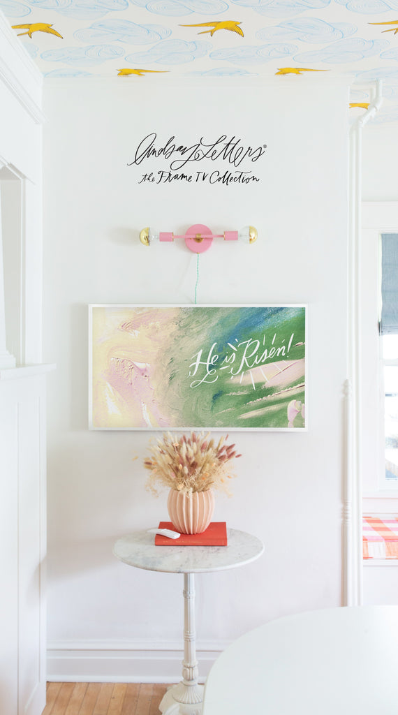 he is risen abstract | lindsay letters frame tv collection