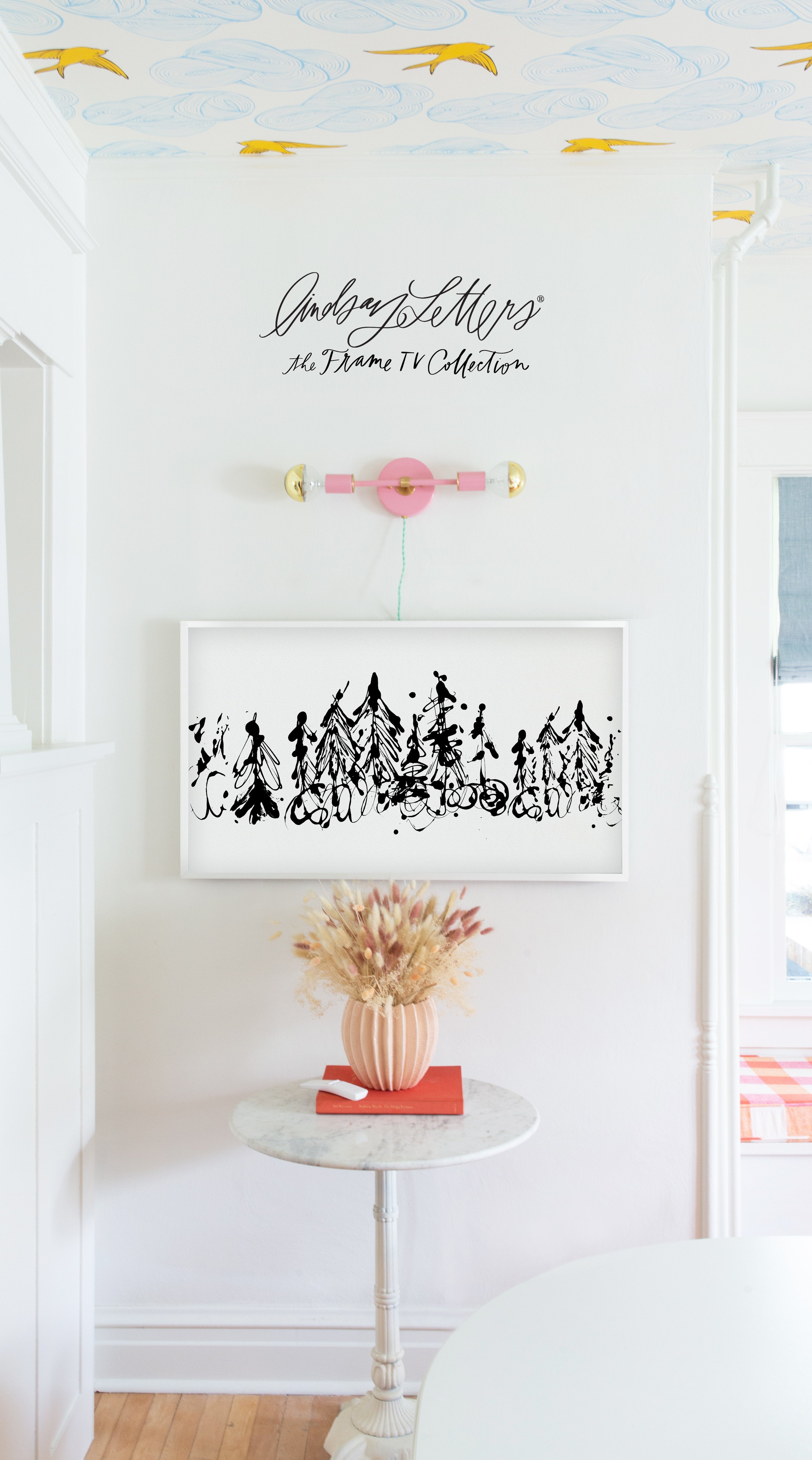 Swirly Trees in White | Frame TV Art Design