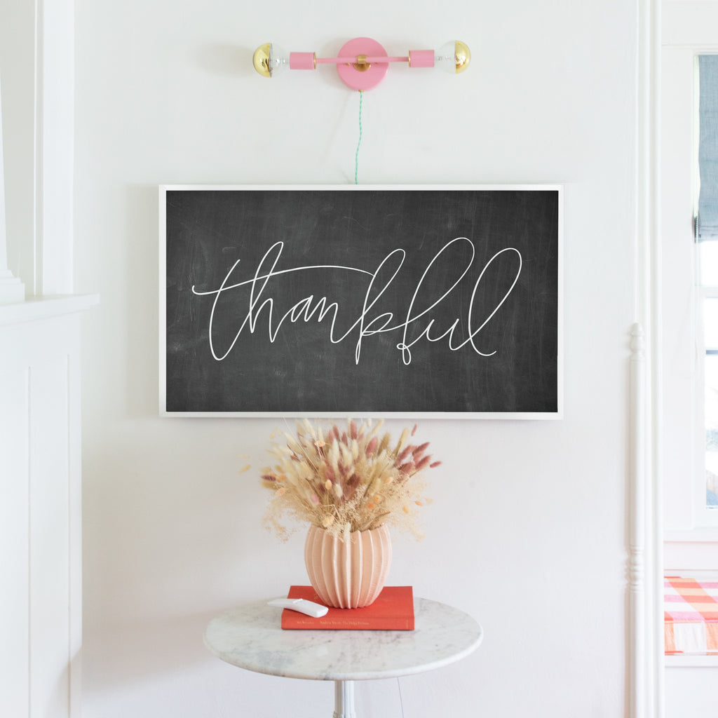 thankful in blackboard | frame tv art design