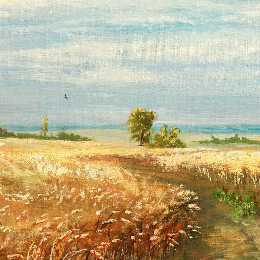 design details of the golden wheat field vintage reproduction painting